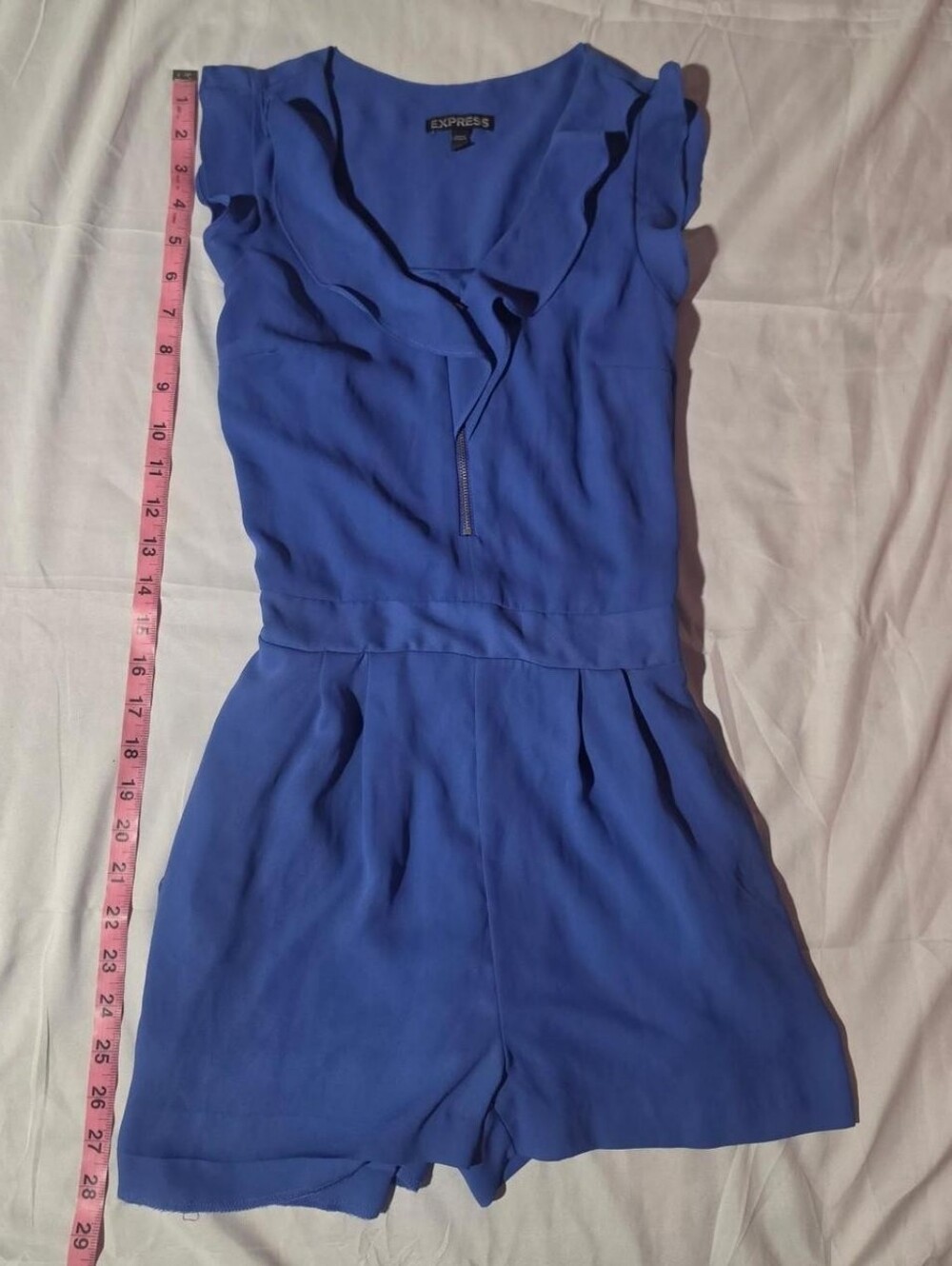 Express Royal Blue Ruffle Romper